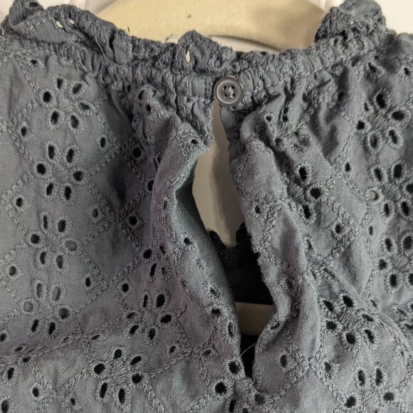 Loft Cotton  Black Eyelet Halter top with Peplum M - Picture 6 of 9